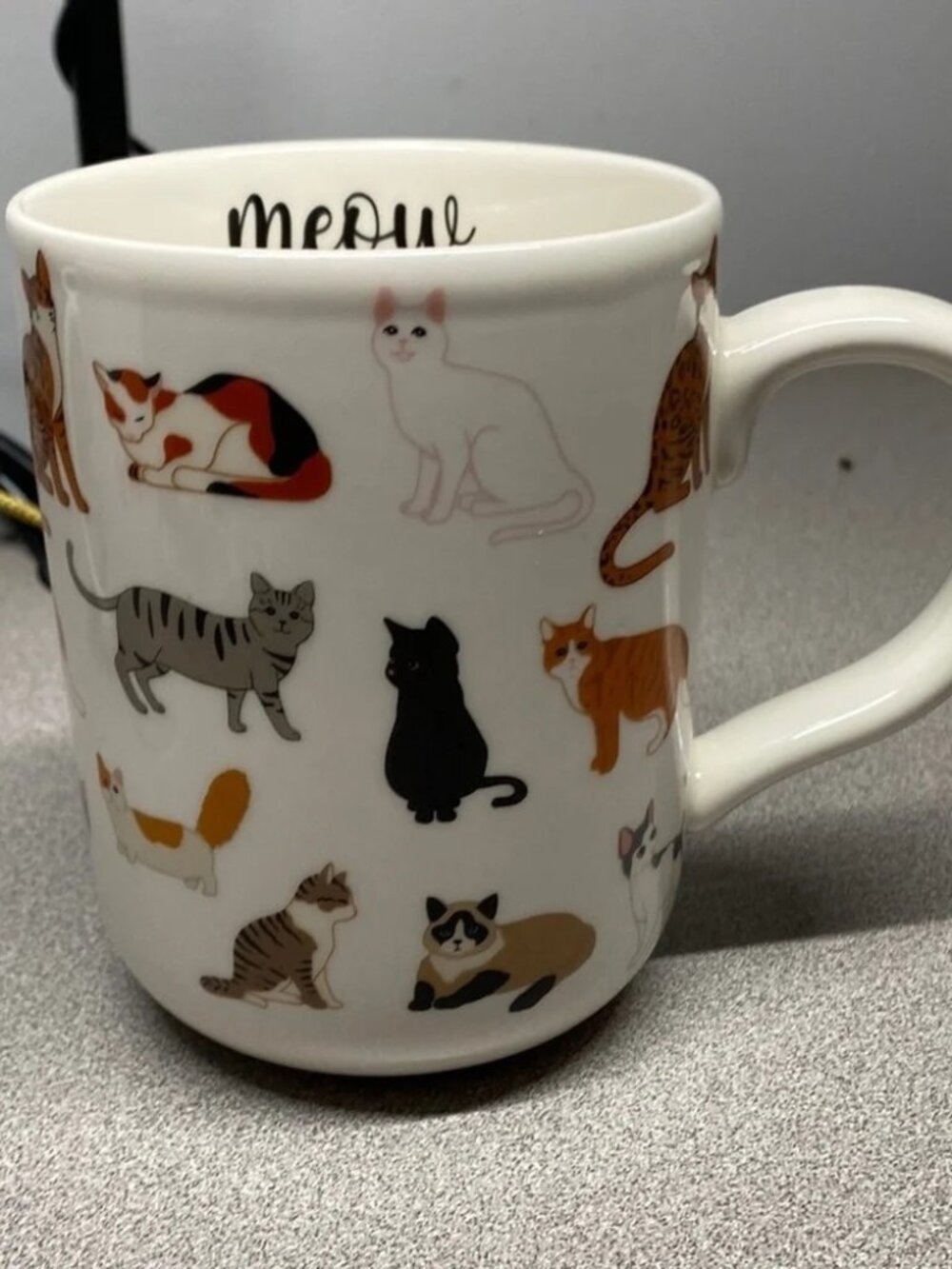 Mainstays - "MEOW" Cartoon Cat-Themed Ceramic Mug
